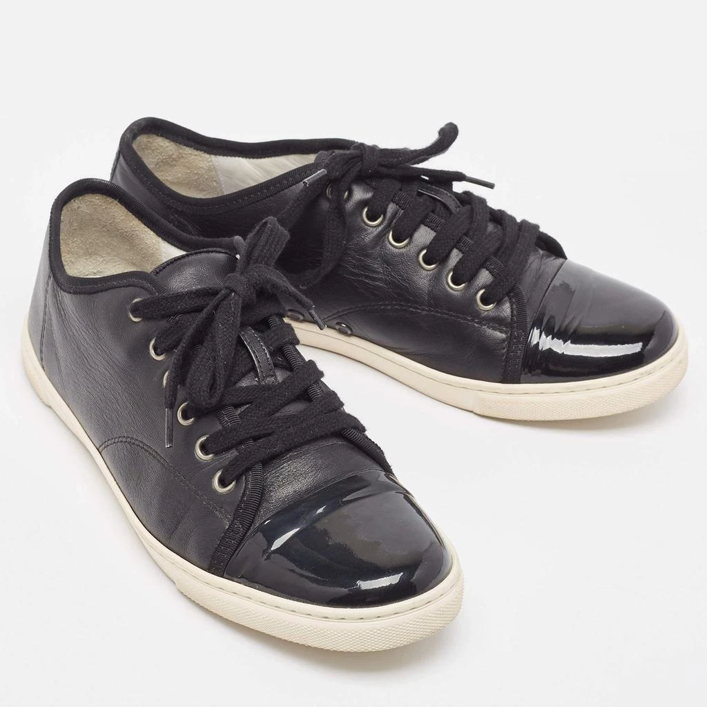 Lanvin Lanvin Black Patent and Leather Low Top Sneakers Size 40 4
