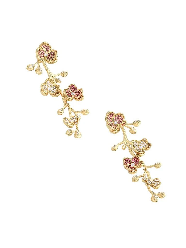 Anabel Aram Orchid 18K-Gold-Plated & Cubic Zirconia Drop Earrings 3