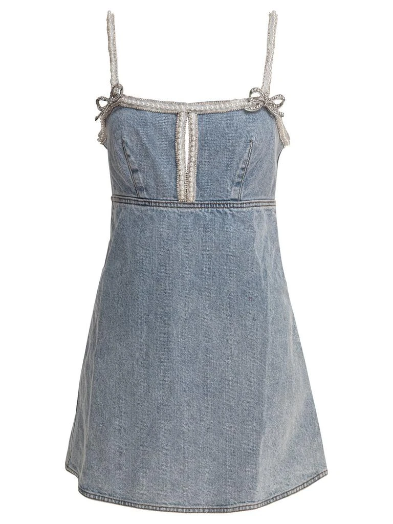 Self Portrait Self-Portrait Denim Embellished Mini Dress 1