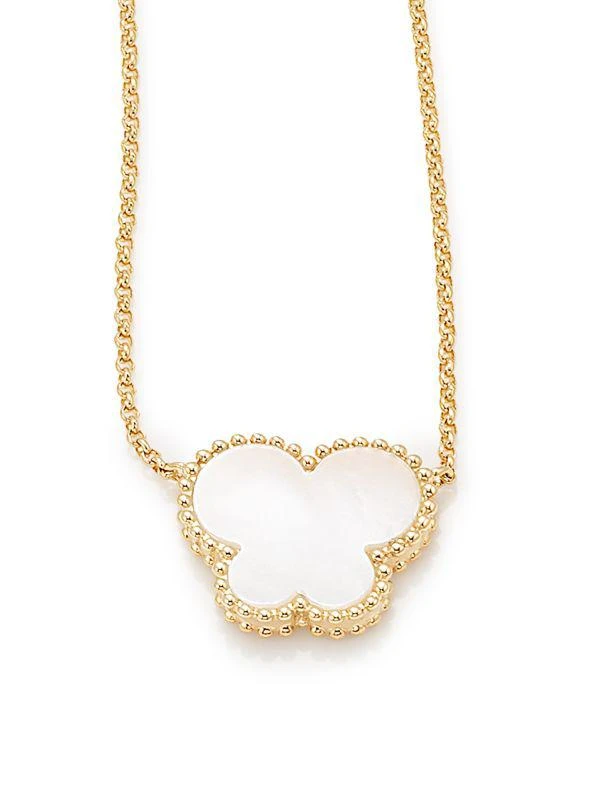 Effy 14K Yellow Gold and Mother of Pearl Butterfly Pendant Necklace 2