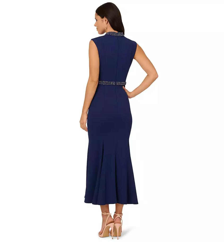 Adrianna Papell Petites Mock-Neck Crepe Midi Dress