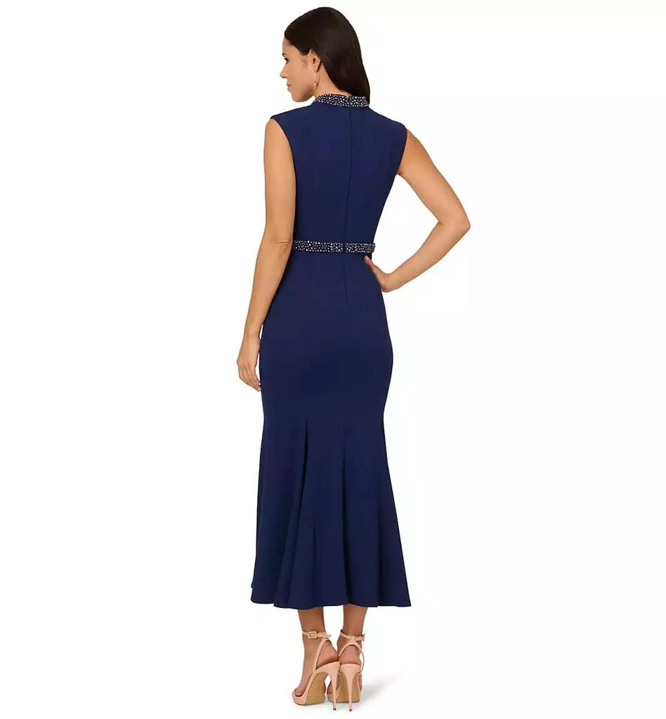 Adrianna Papell Petites Mock-Neck Crepe Midi Dress 2