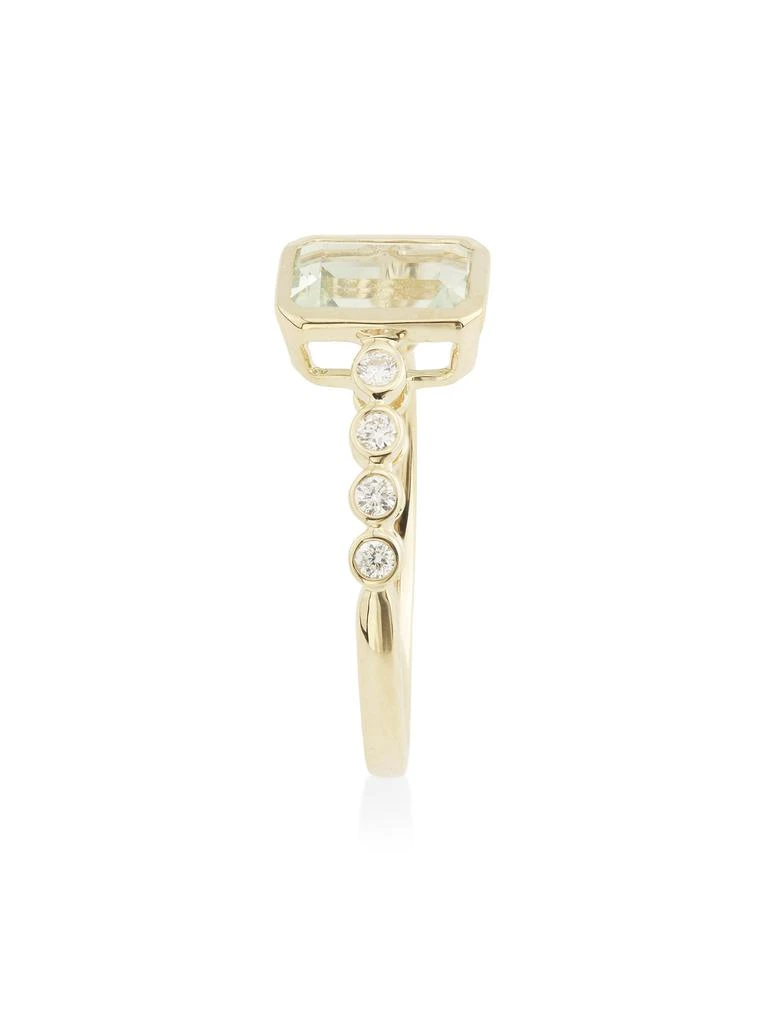 Effy 14K Yellow Gold, Green Amethyst 
0.15 TCW Diamond Ring 4