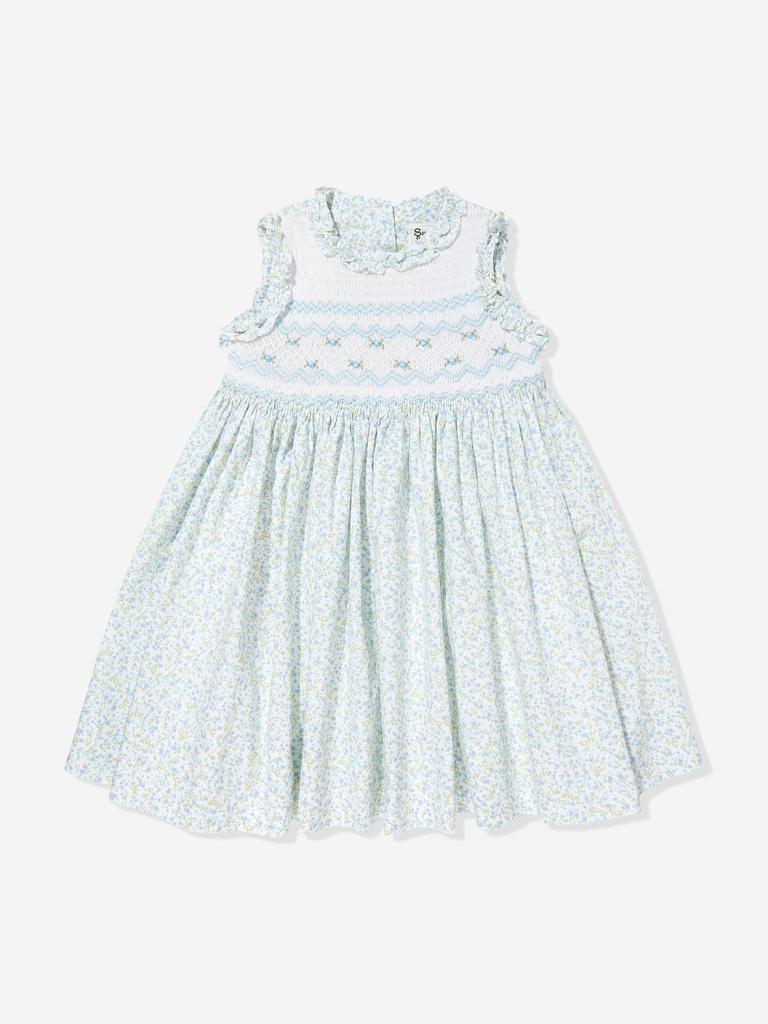 Sarah Louise Girls Smocked Dress in Blue