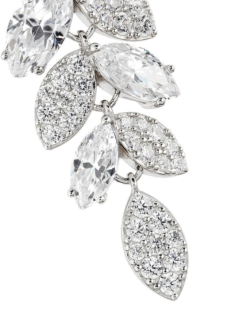 Adriana Orsini Ear Candy Rhodium-Plated & Cubic Zirconia Leaf Drop Earrings 3