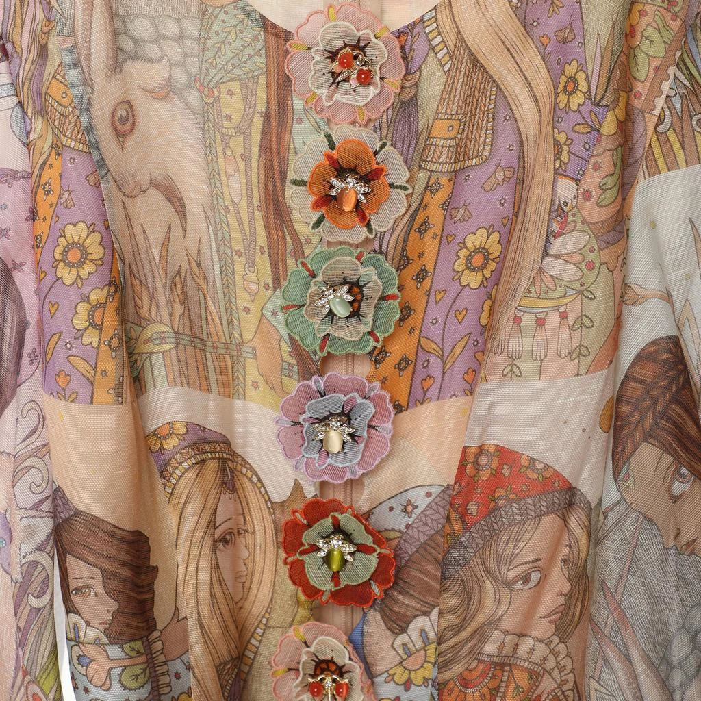Zimmermann Zimmermann Multicolor Printed Cotton Blend Kaleidoscope Mini Dress XS 3