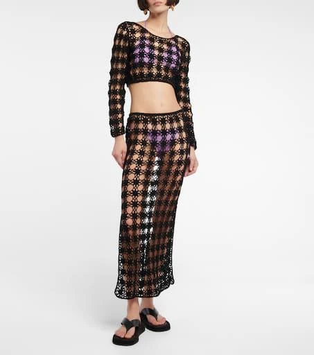 ANNA KOSTUROVA Open-knit cotton midi skirt 2