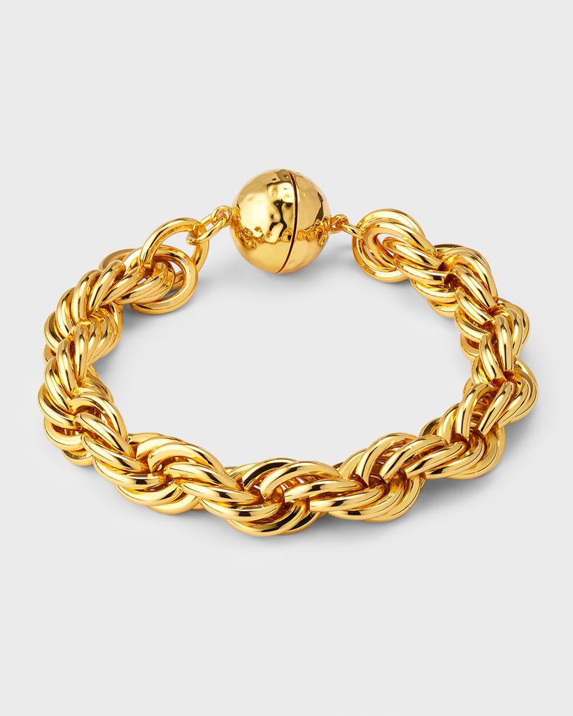 NEST Jewelry 22K Gold Rope Chain Bracelet with Magnetic Clasp