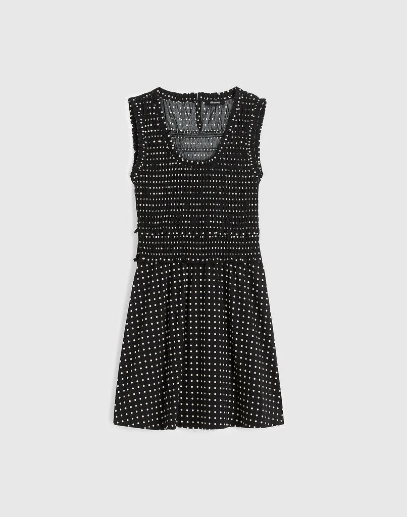 Madewell Ruffled Scoopneck Mini Dress in Dot 4