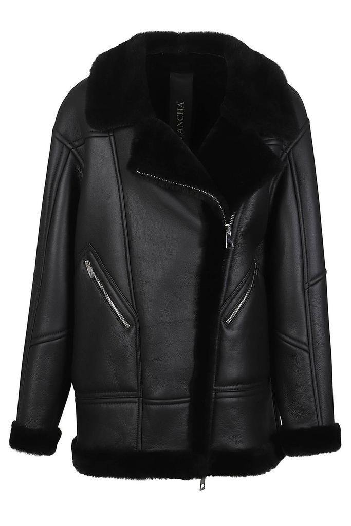 BLANCHA Blancha Shearling Collar Jacket