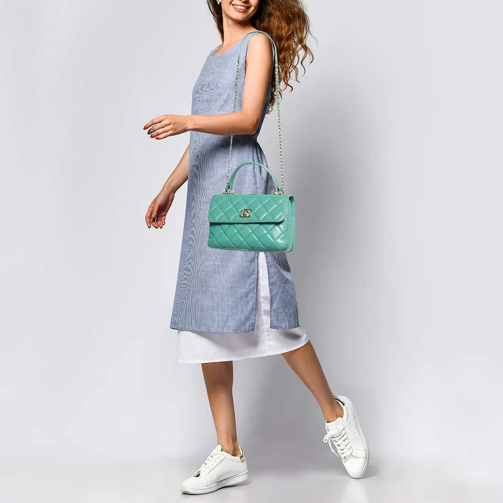 Chanel Chanel Aqua Green Quilted Leather Small Trendy CC Flap Bag 2
