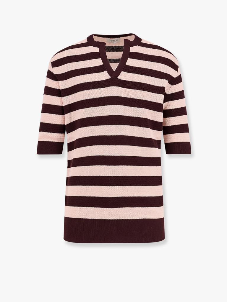 LANEUS Striped knitted cotton sweater