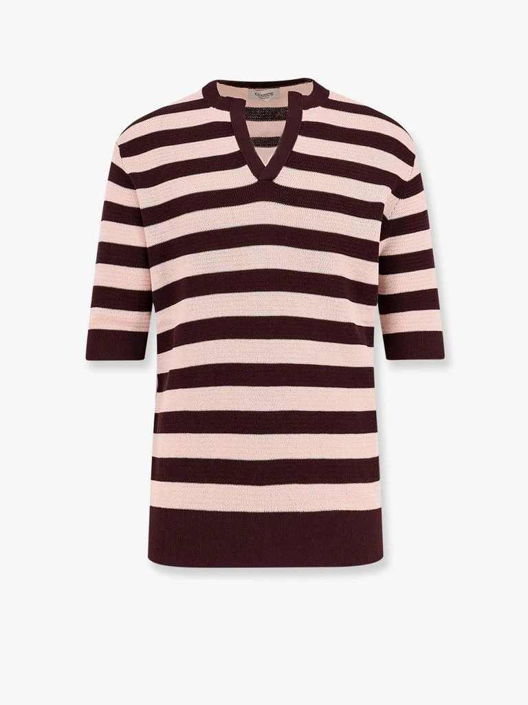 LANEUS Striped knitted cotton sweater 1