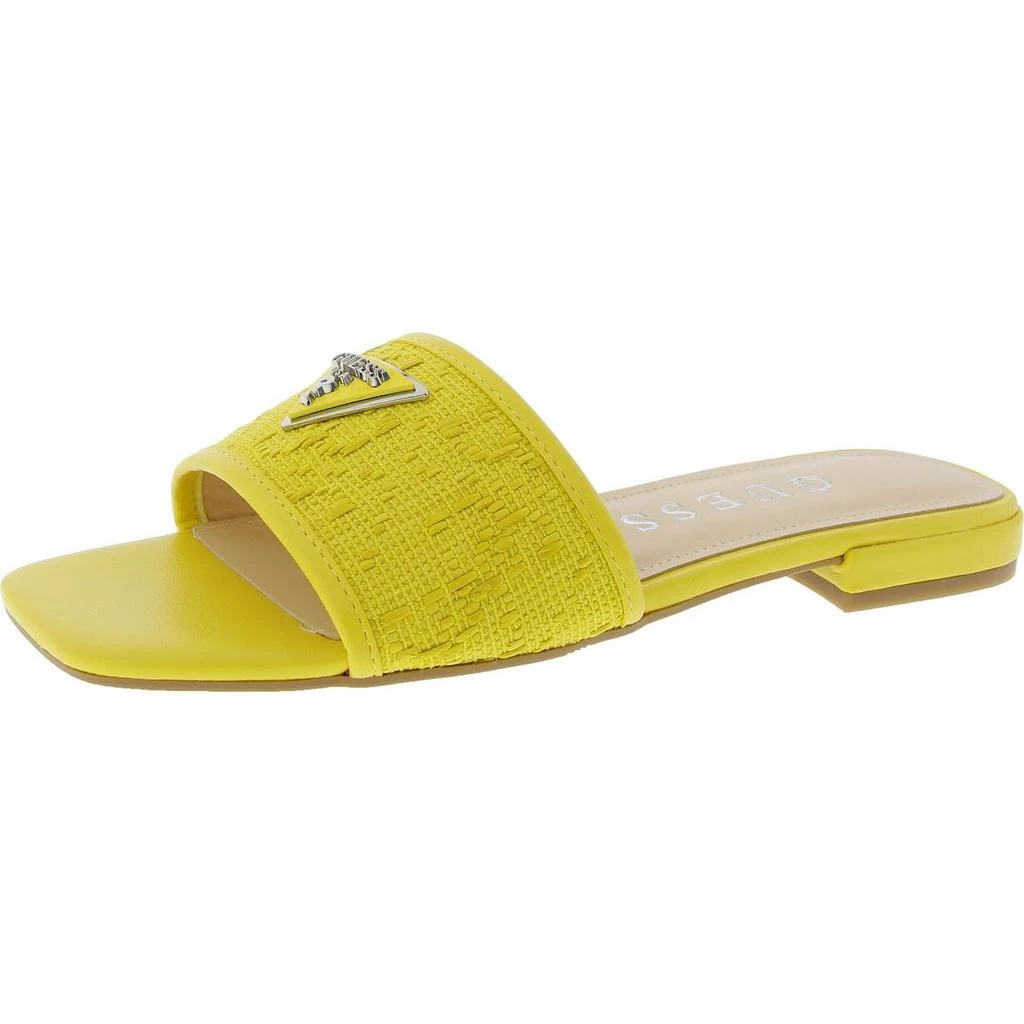 GUESS Tamsey Womens Faux Leather Slip On Slide Sandals 6