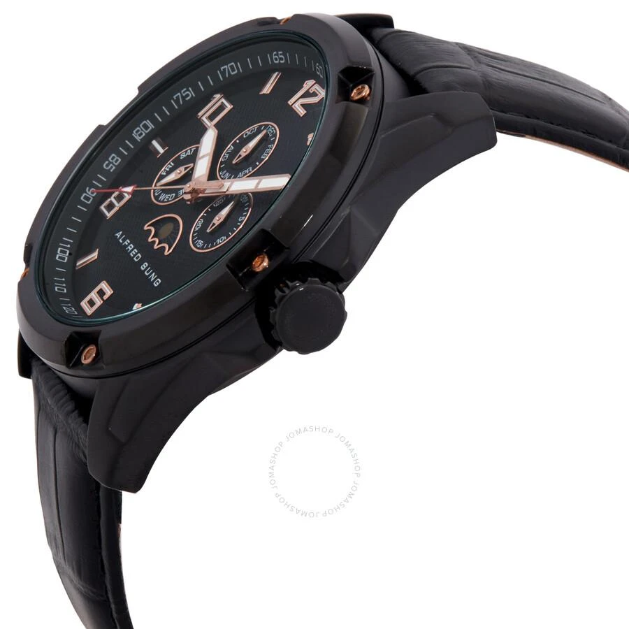 Alfred Sung Astral Quartz Moon Phase Black Dial Men's Watch AS1900BL-1A 2