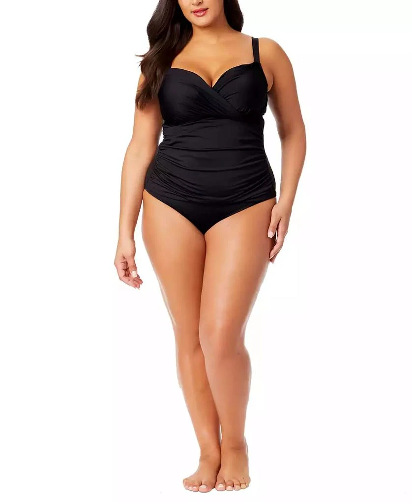 Anne Cole Plus Size Shirred Tankini Top 1