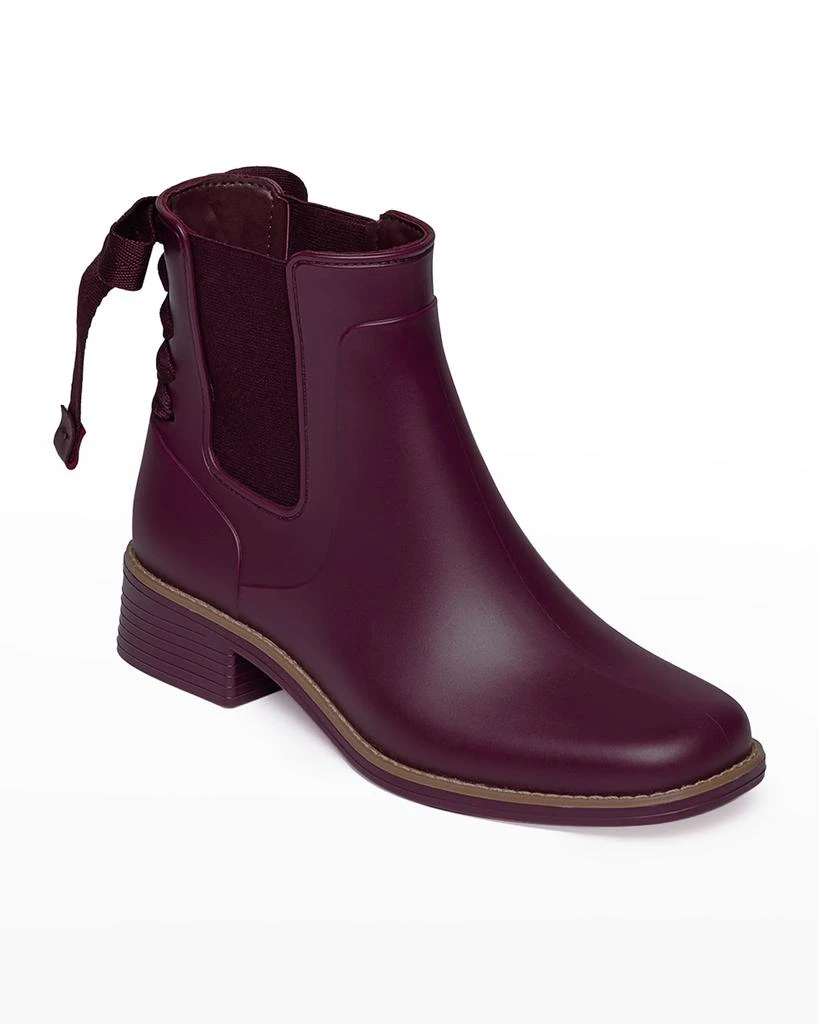 Bernardo Briton Lace-Up Rubber Rain Booties 2