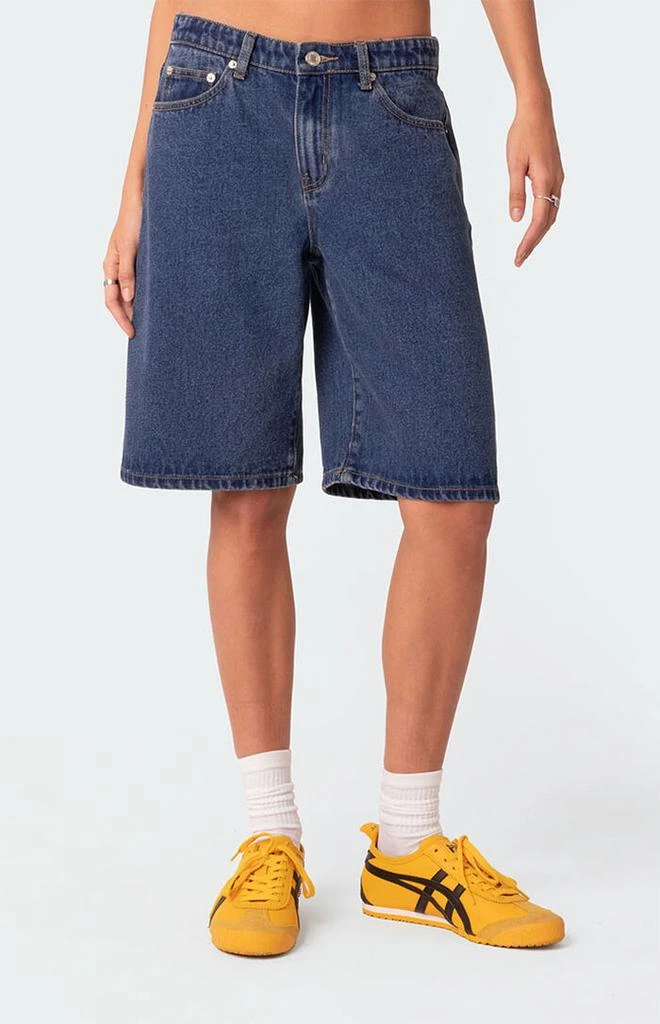 Edikted Oversized Low Rise Denim Bermuda Shorts 2