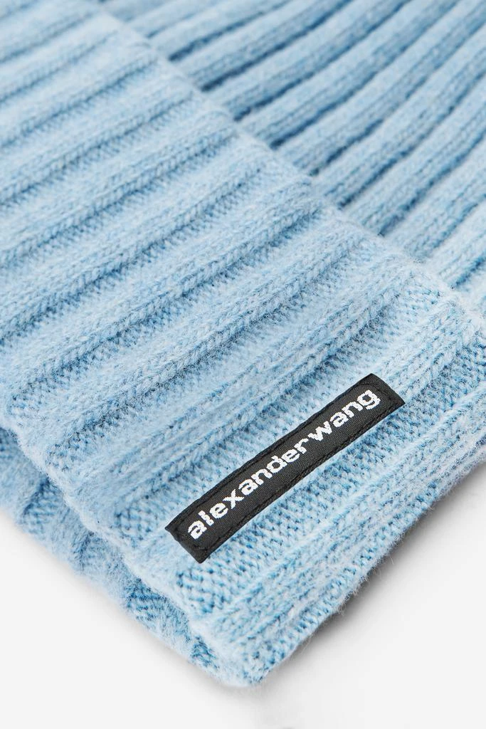 Alexander Wang Ribbed Beanie with Logo Flag Tag 2