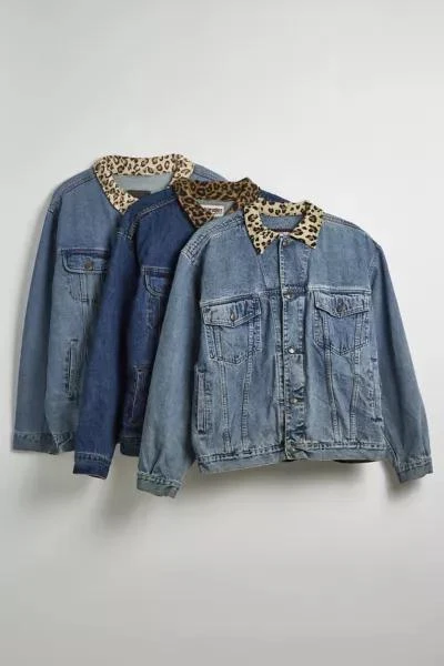 Urban Renewal Urban Renewal Remade Leopard Collar Denim Jacket 2