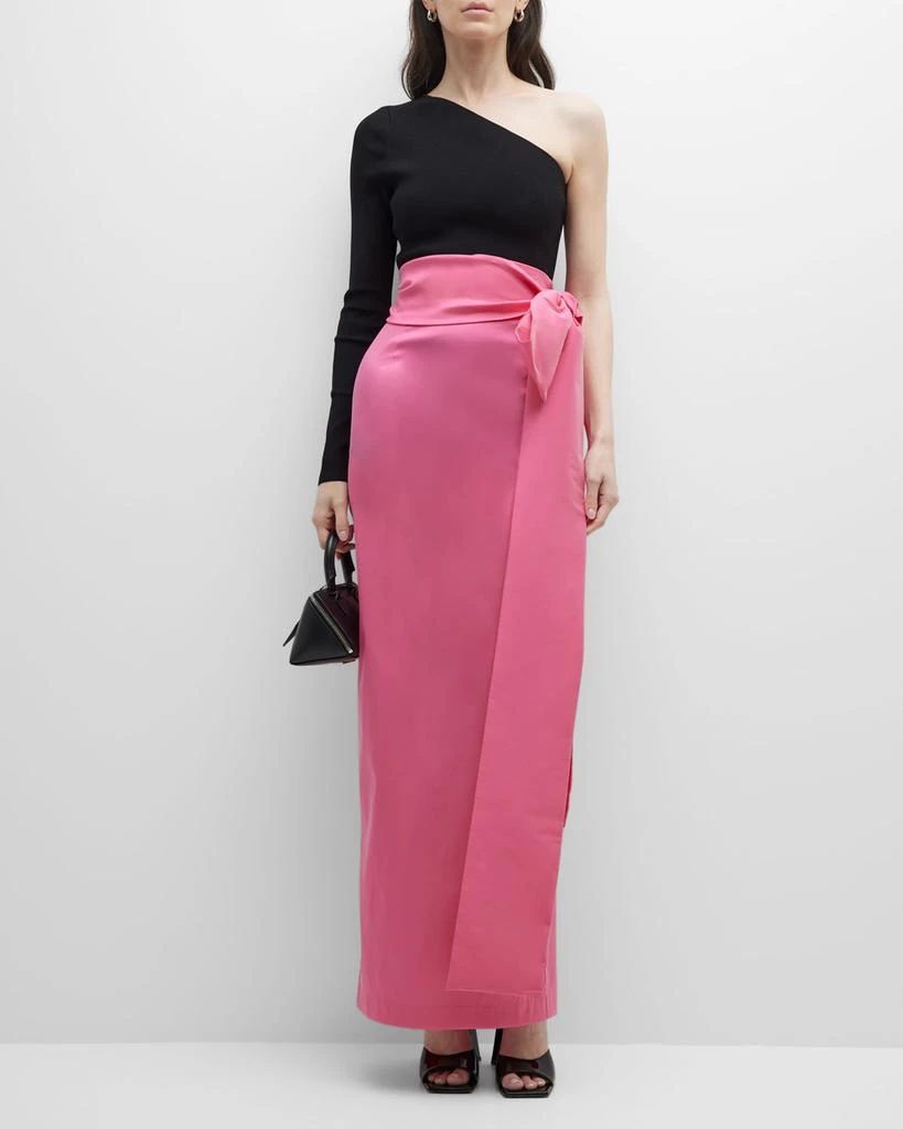 Bernadette Taffeta Maxi Skirt w/ Bow Detail 3