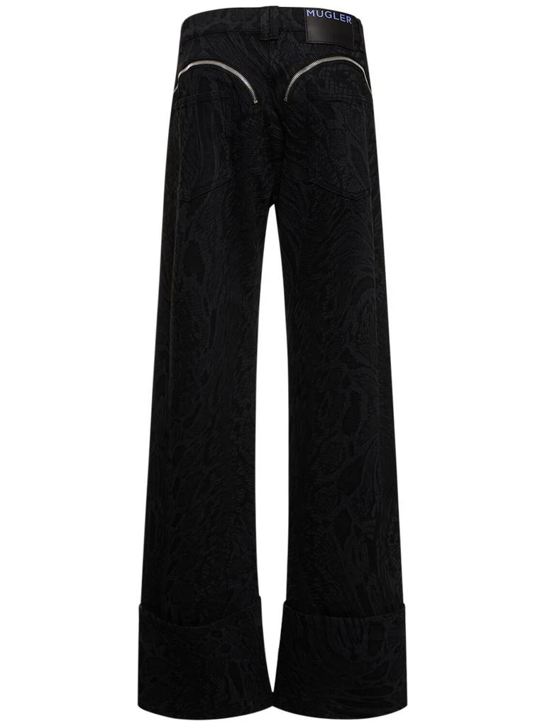 Mugler Laser Snake Denim High Rise Zip Jeans 4