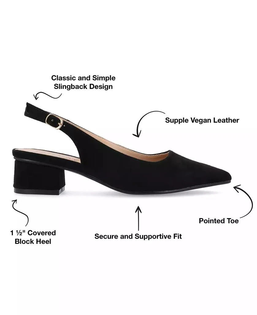 Journee Collection Women's Sylvia Block Heel Slingback Pumps 6