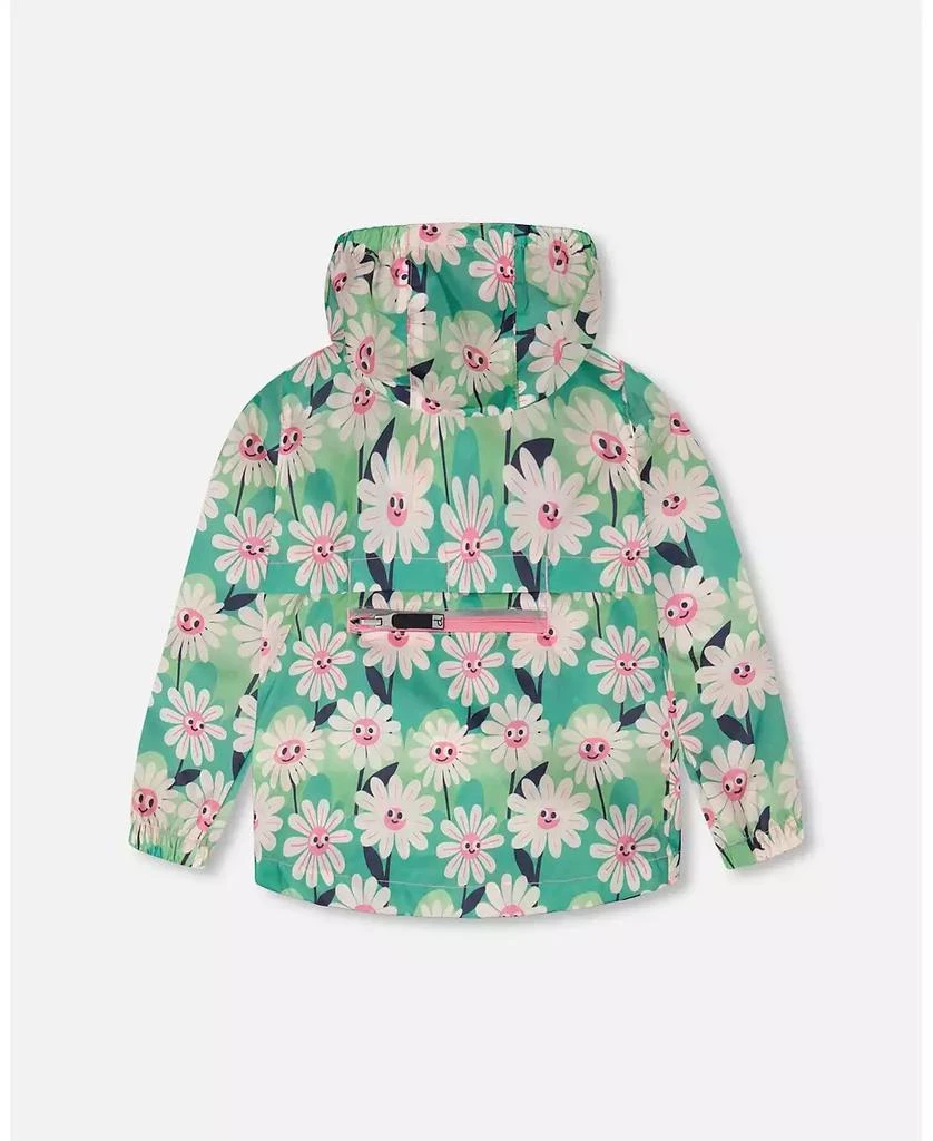 Deux par Deux Toddler Packable Windbreaker in Polyester Smiling Flower Print 4