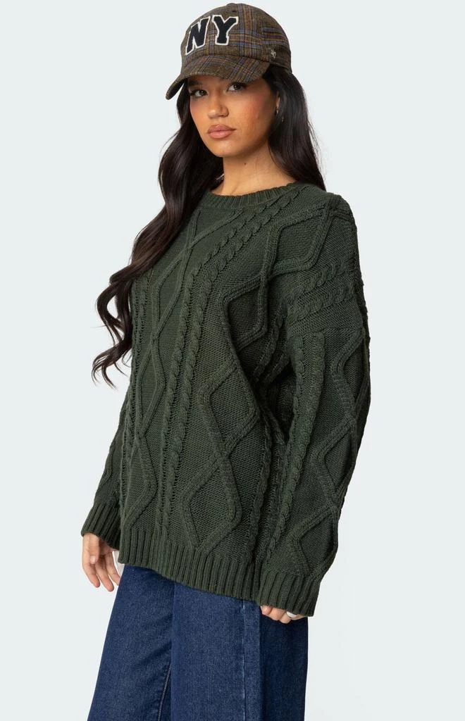 Edikted Kennedy Oversized Cable Knit Sweater 3