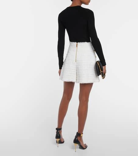 Balmain High-rise tweed shorts 3