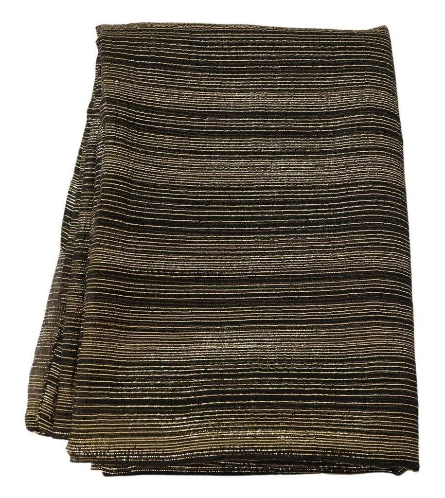 Dolce & Gabbana Dolce & Gabbana Metallic Gold Silk Stretch Shawl Wrap Scarf 4