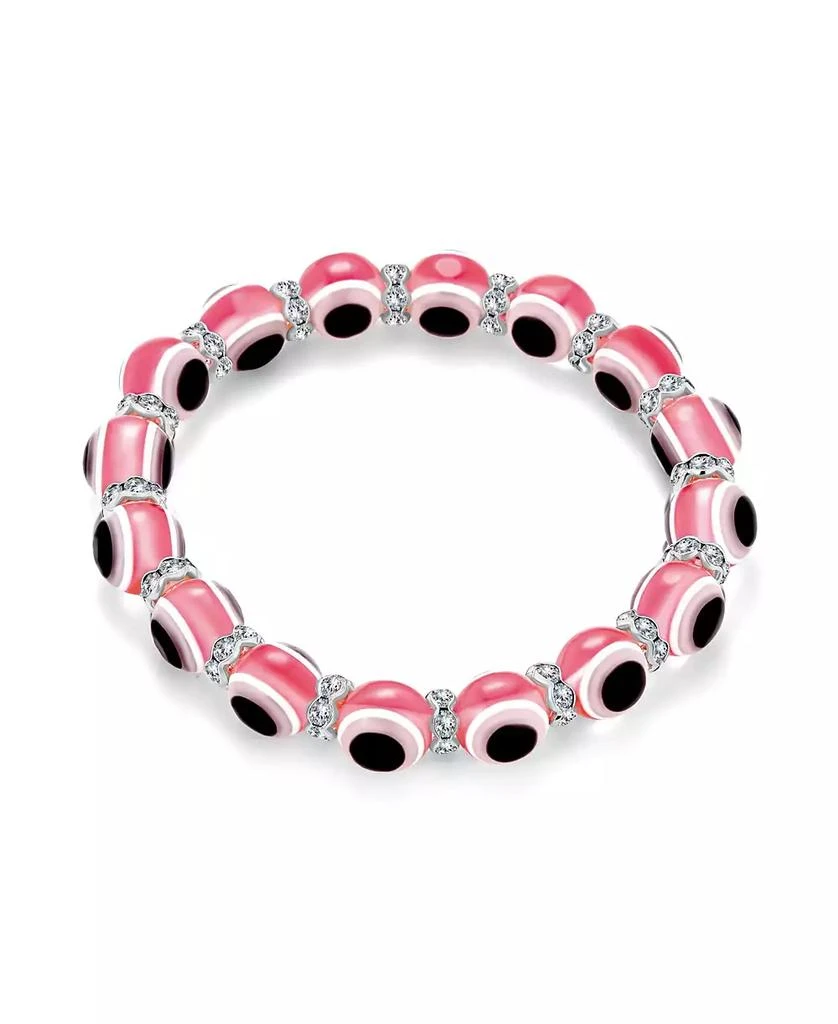 Bling Jewelry Translucent Turkish Glass Bead Evil Eye Stretch Bracelet with Crystal Spacers 3