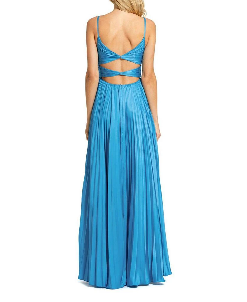 Mac Duggal V-Neck Pleated Charmeuse Gown 3