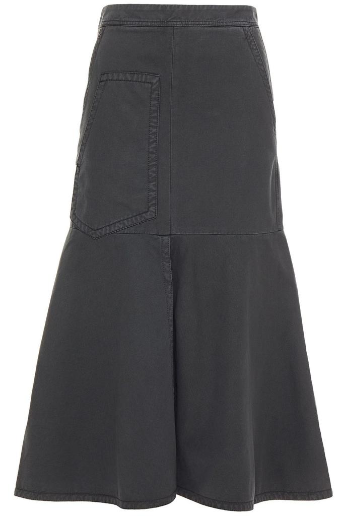 Tibi Fluted cotton-twill midi skirt