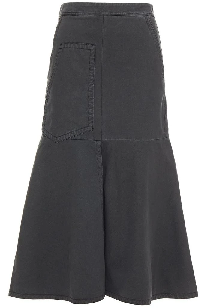 TIBI Fluted cotton-twill midi skirt 1