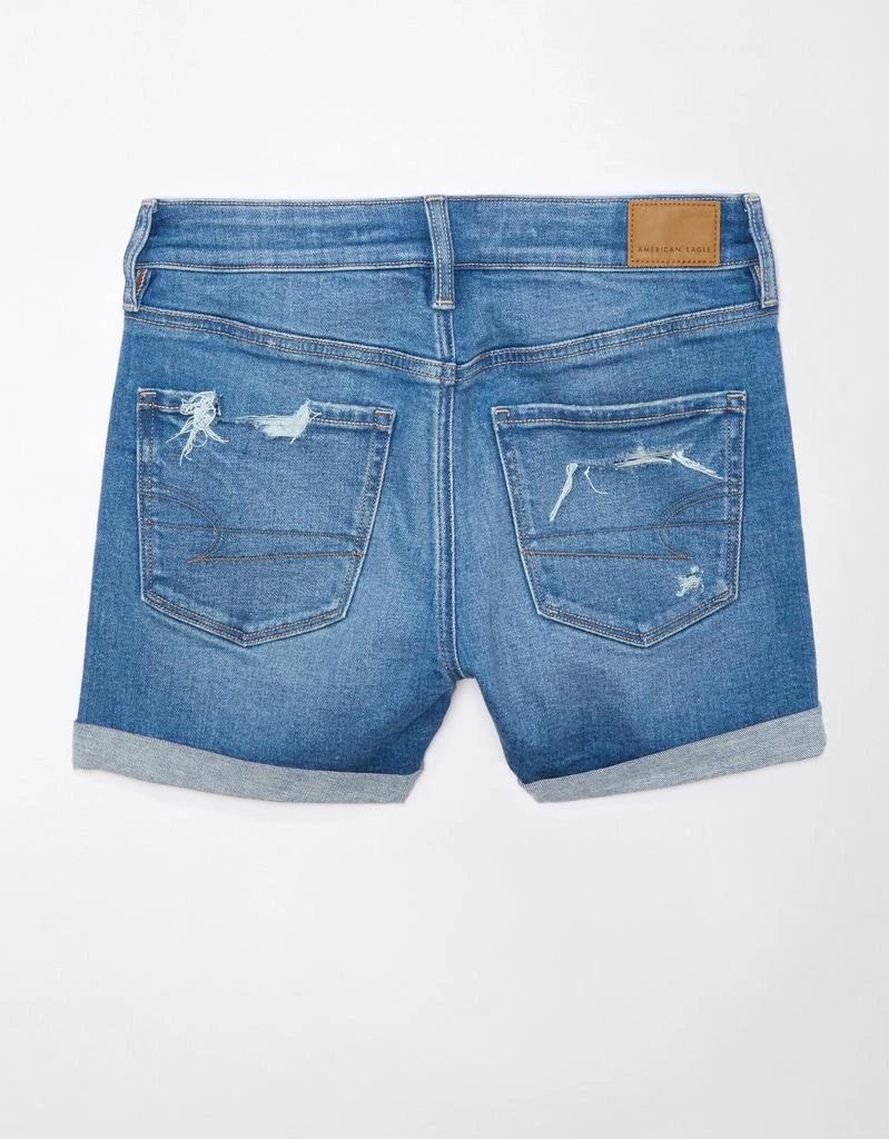 American Eagle Outfitters AE Next Level V-Rise Ripped Denim Midi Short 1