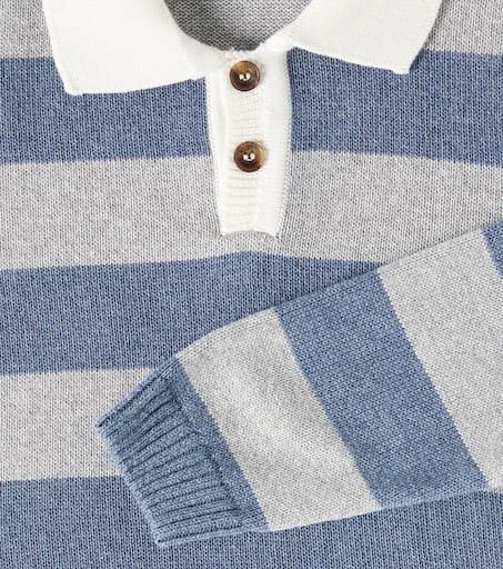 La Coqueta Roman striped cotton polo sweater 2