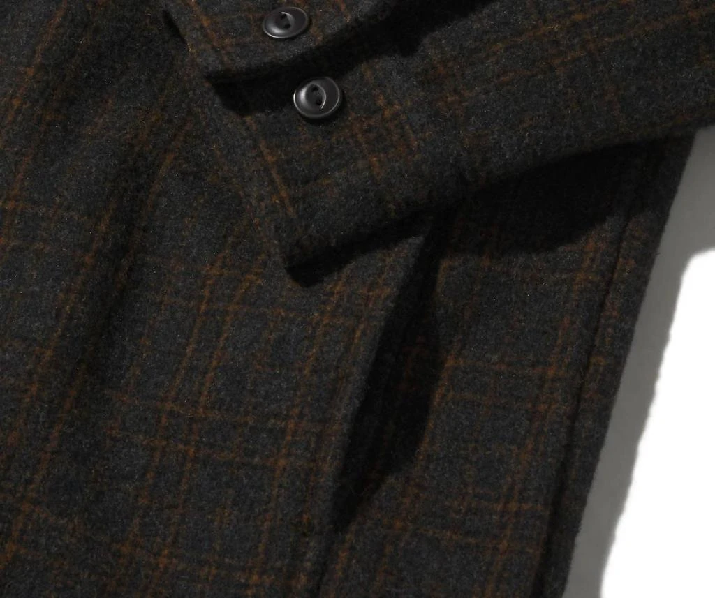 Grayers Watson Wool Car Coat In Heather Charcoal Brown Windowpane 3