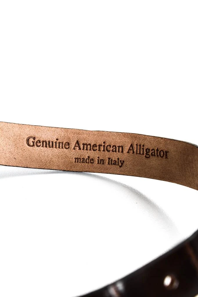 Tardini Womens Genuine American Alligator Country Style Buckled Bracelet Brown 6