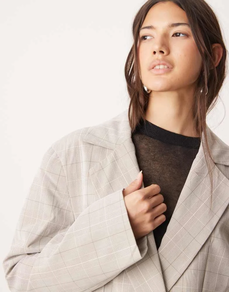 Miss Selfridge Miss Selfridge slouchy oversized double breasted blazer co ord in check 2