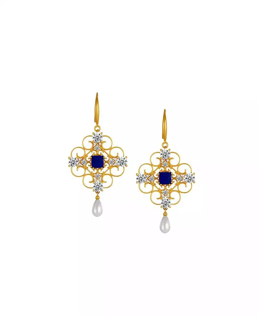 Retro Chic Orchid Dream Pearl Earrings