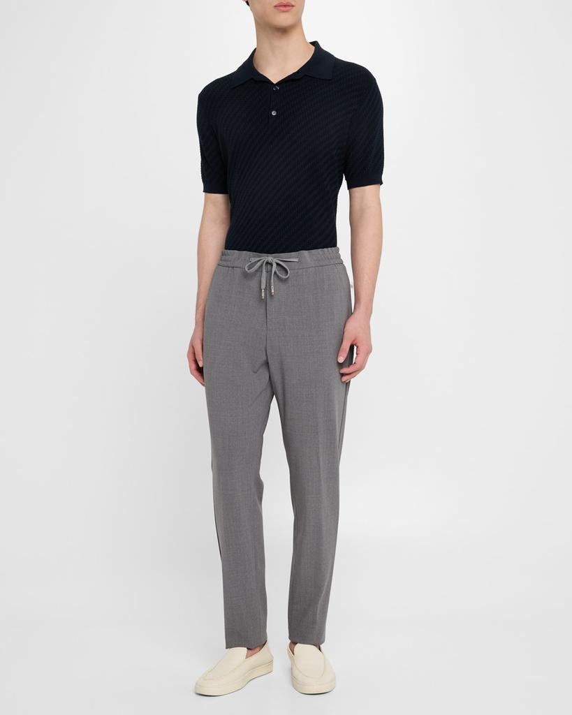Marco Pescarolo Men's Super 160s Crepe Drawstring Pants
