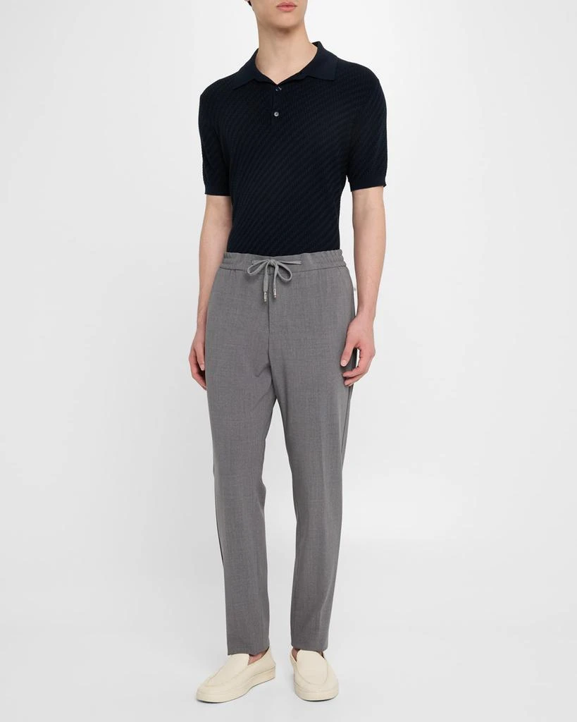 Marco Pescarolo Men's Super 160s Crepe Drawstring Pants 2