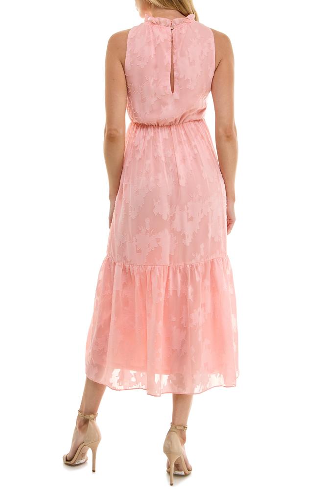 Socialite Sheer Texture Tiered Midi Dress