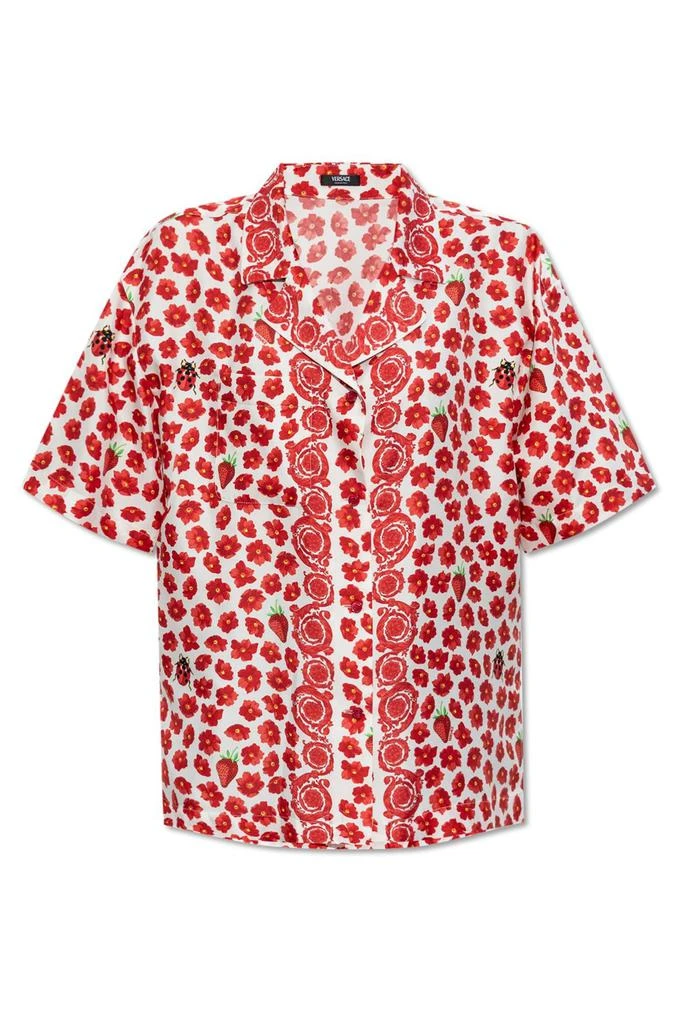 Versace Versace Floral-Printed Short-Sleeved Shirt from Cettire