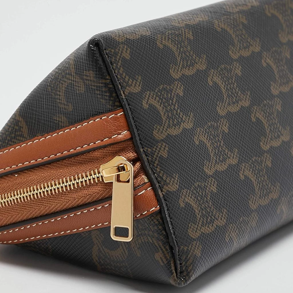 Celine Celine Tan Triomphe Coated Canvas Mini Cosmetic Pouch 10