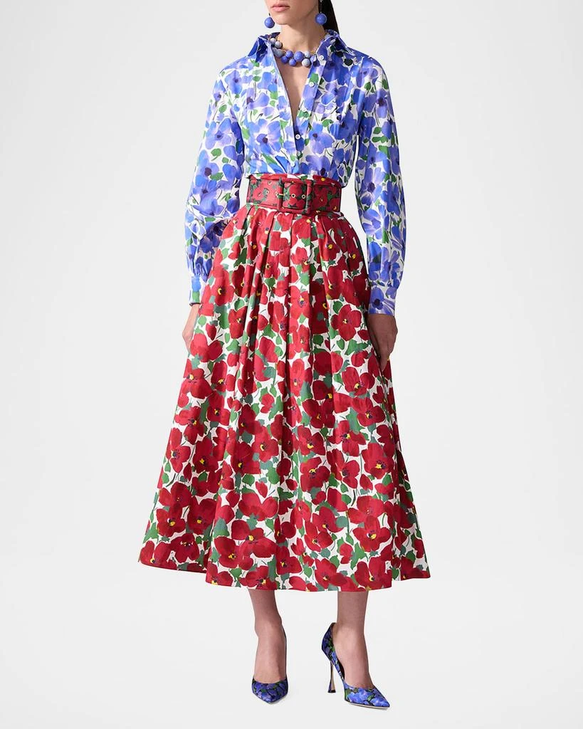 Carolina Herrera Floral-Print Button-Down Blouse 2