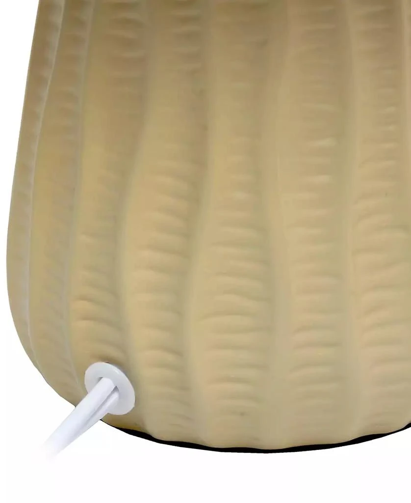 Simple Designs 11.02" Traditional Mini Modern Ceramic Texture Pastel Accent Bedside Table Desk Lamp with Matching Fabric Shade 19