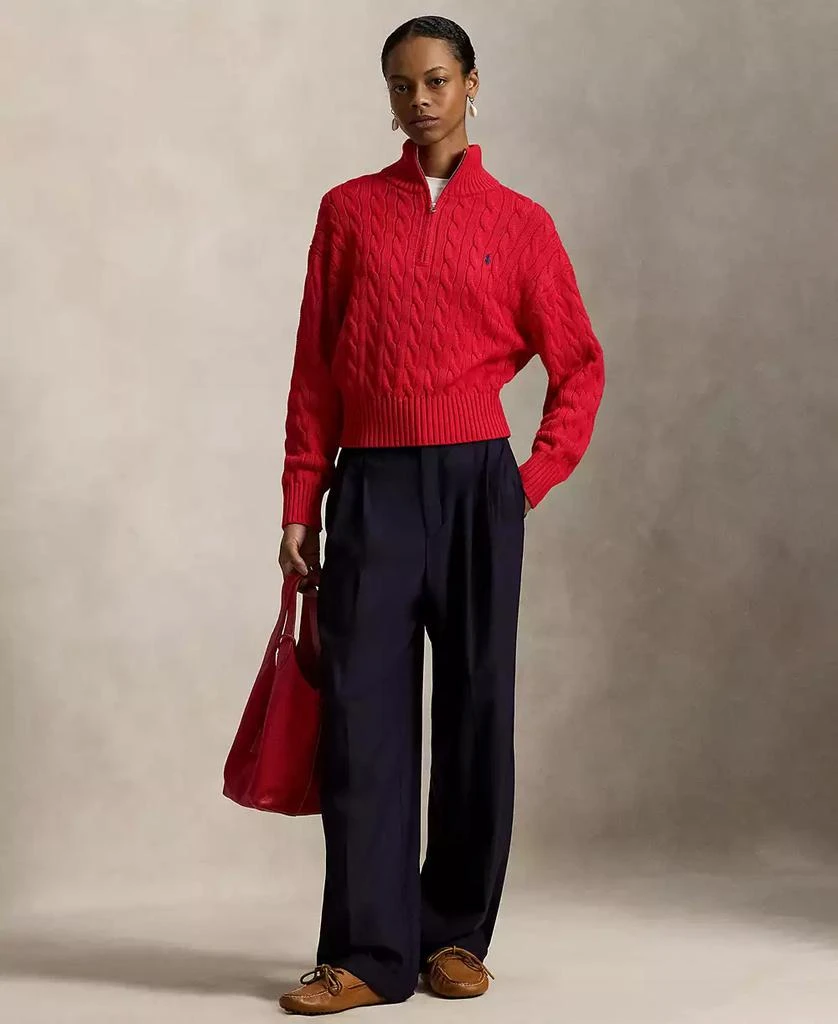 Ralph Lauren Women
s Cable-Knit Cotton Quarter-Zip Sweater 2