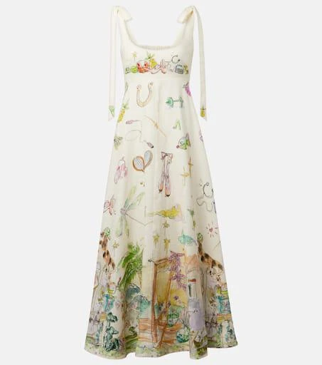 ALÉMAIS Anouk printed linen midi dress 1
